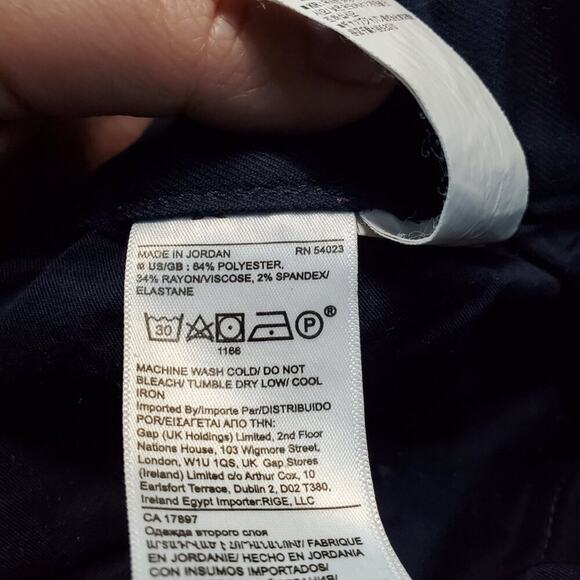 Banana Republic Navy Blue Casual Basic Straight Leg Slim Fit Drawstring Pant 38R - Picture 7 of 8